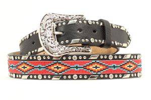 Ariat Beaded Ribbon Belt - Ladies, Black