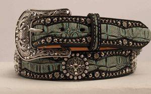 5-743120 Ariat Faux Gator Belt - Ladies, Green sku 5-743120