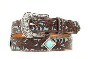 Ariat Turquoise Underlay Belt - Ladies, Brown