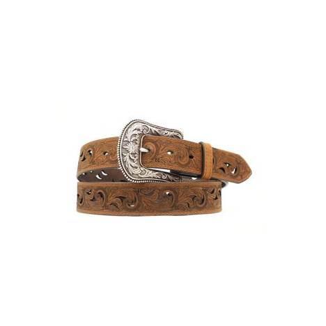 Ariat Scroll Paisley Pierced Belt - Ladies, Brown