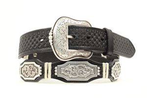 Ariat Rectangle Concho Belt - Mens, Black