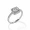 Kelly Herd Square Bevel Set Pave Ring - Sterling Silver
